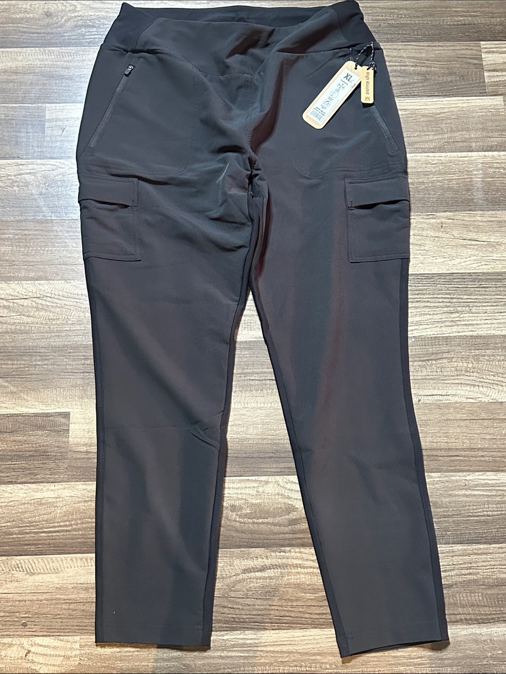 Avalanche Black Cargo High Waist Zip & Flap Pockets Leggings size XL